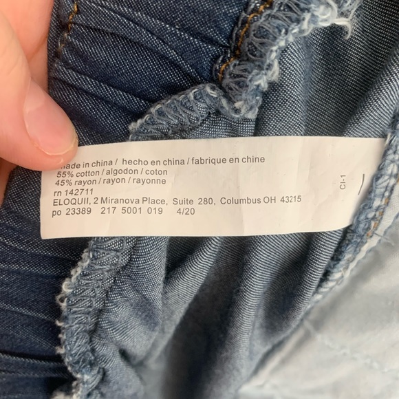 Eloquii size 20 high rise / wide leg -chambray  - cotton blend ankle pants - Picture 5 of 10
